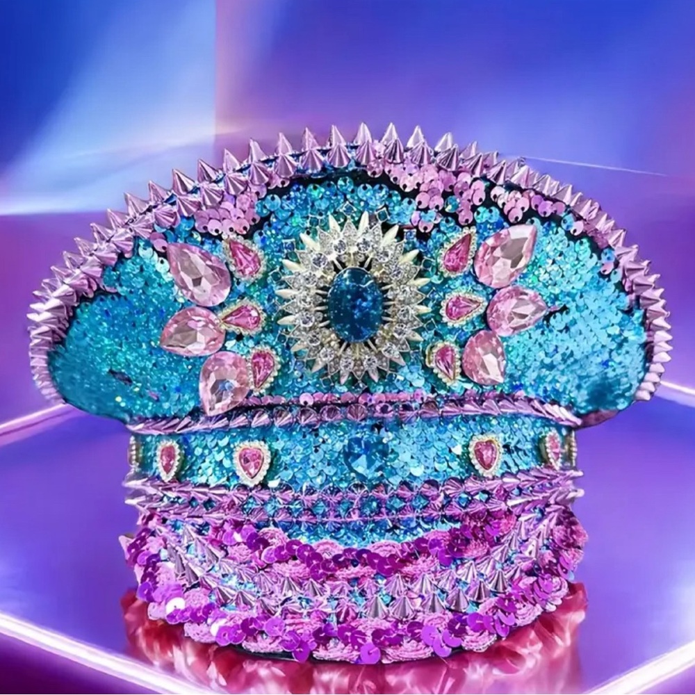 Glamorous Rhinestone 1 pc Captain Hat
